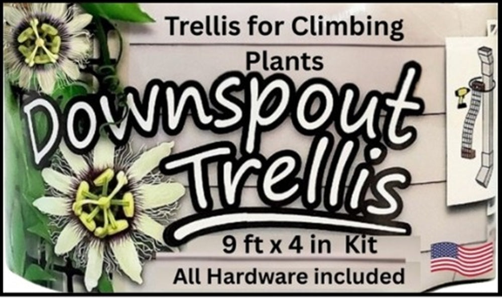 9 foot Downspout Trellis with Zip Ties | Vertical Plant Support